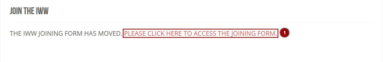 Image displaying the link to join the IWW in the WISERA site.
